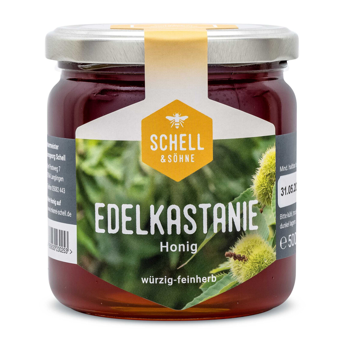 Edelkastanienhonig online kaufen | 500g Glas | aus eigener Imkerei